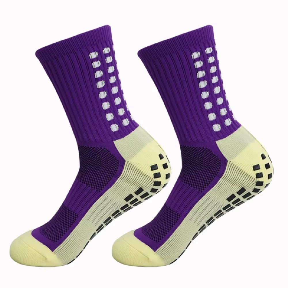 1 Pair Men'S Soccer Socks anti Slip Non Slip Grip Pads for Football Basketball Sports Grip Socks